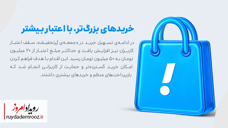 افزایش سقف اعتبار برخی کاربران تا ۵۰ میلیون تومان
