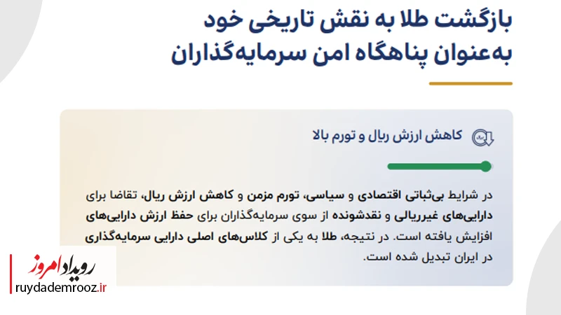 بازگشت طلا به نقش تاریخی خود به عنوان پناهگاه امن سرمایه‌گذاران